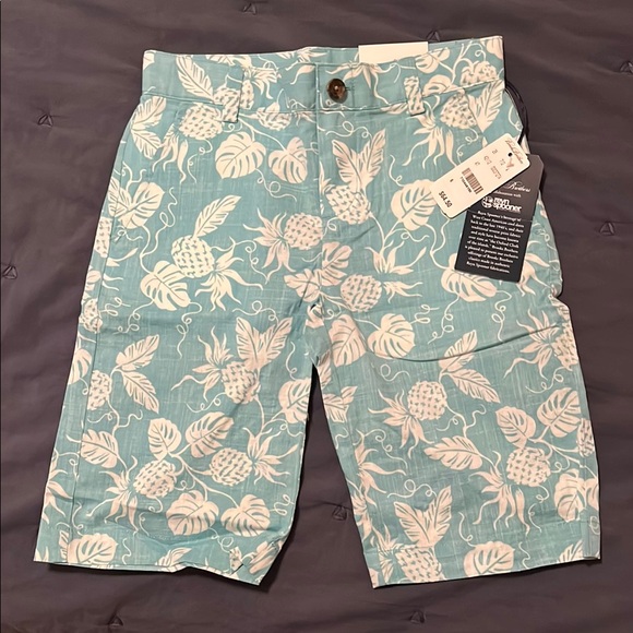 Brooks Brothers collab with revn spooner Blue Floral Youth size 6 Shorts - Picture 1 of 5